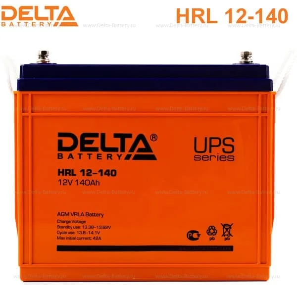 Аккумулятор Delta HRL 12-140 Х AGM (12 В / 140 Ач)
