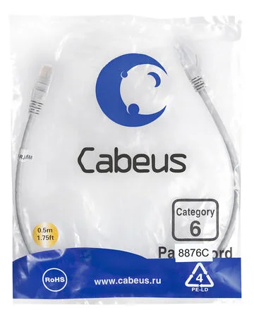 Патч-корд Cabeus PC-UTP-RJ45-Cat.6-0.5m-LSZH (8876c)