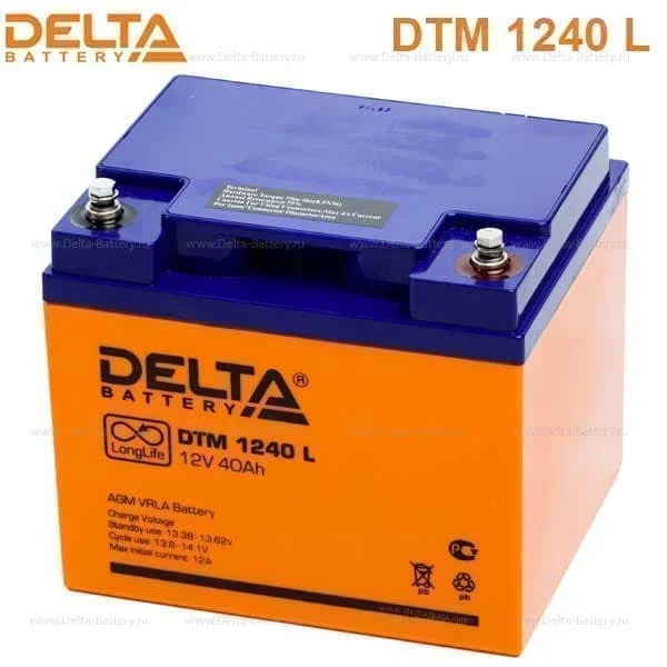 Аккумулятор Delta DTM 1240 L AGM (12 В / 40 Ач)