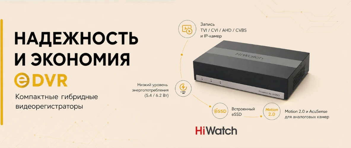 Гибридные регистраторы HiWatch eDVR