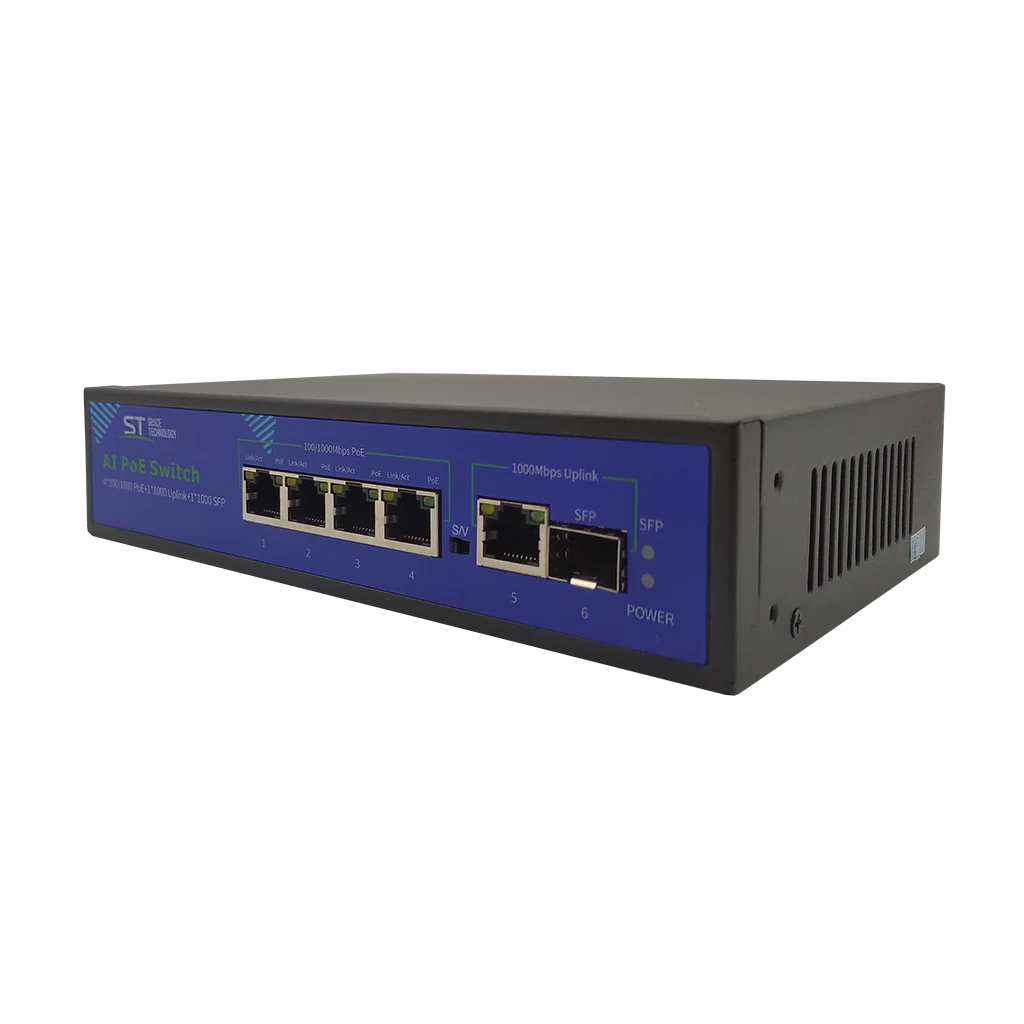 Коммутатор Space Technology ST-S42POE (4G/1G/1S/65W/А) PRO, (версия 4)
