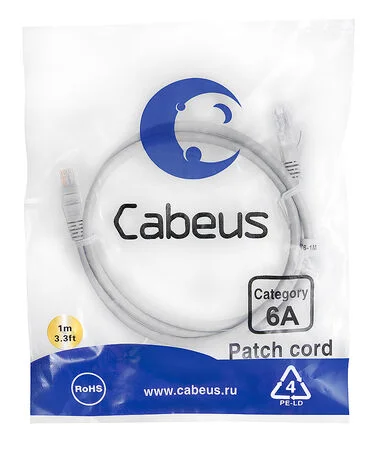 Патч-корд Cabeus PC-UTP-RJ45-Cat.6a-1m-LSZH (7894c)