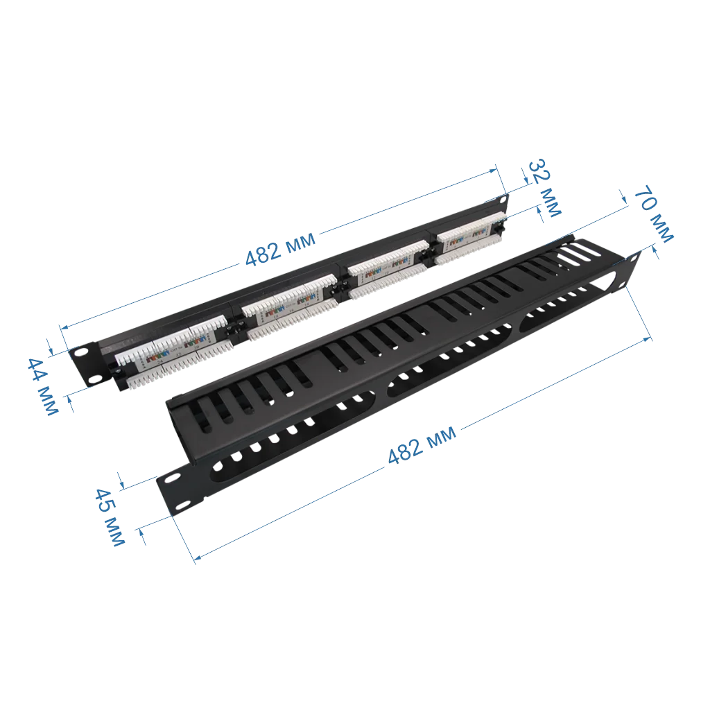 Space Technology ST-PP24-01+ST-1U/24 Патч-панель 19"  на 16 портов