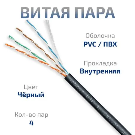 UTP-4P-Cat.5e-SOLID-BK (7252c)
