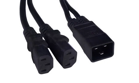 Cabeus PC-IEC20-2xIEC13-1.5-0.3M (12360c) кабель питания IEC 320 C13 + IEC 320 C20, 0.3 м