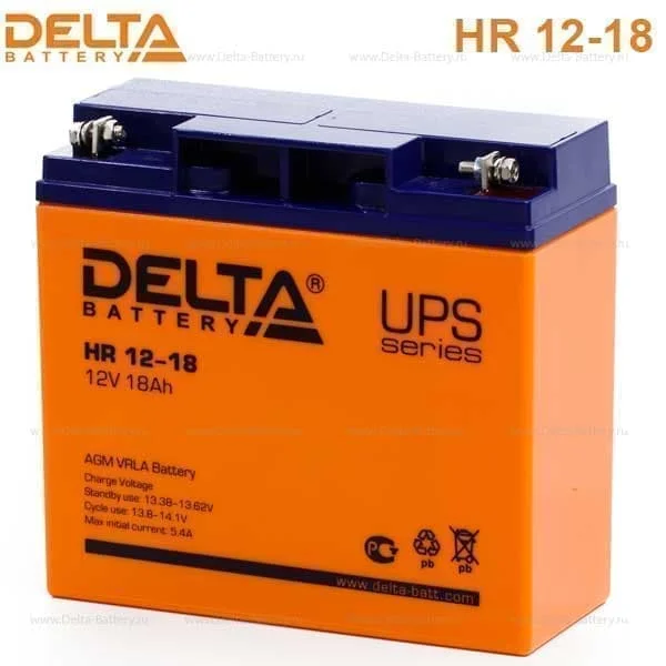 Аккумулятор Delta HR 12-18 AGM (12 В / 18 Ач)