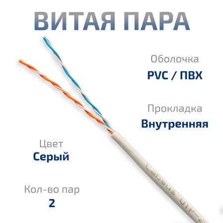 UTP-2P-Cat.5e-SOLID-GY-LIGHT-500 (11078c)