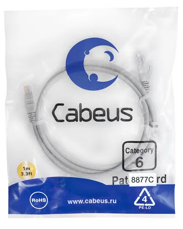 Патч-корд Cabeus PC-UTP-RJ45-Cat.6-1m-LSZH (8877c)