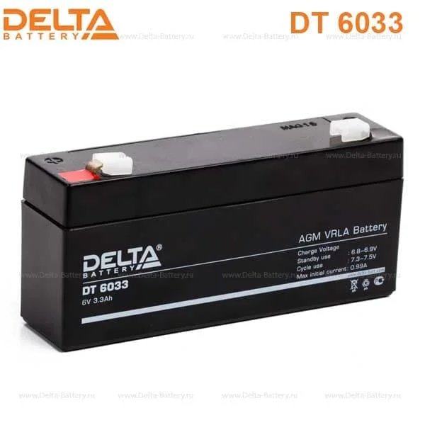 Аккумулятор Delta DT 6033 AGM (6 В / 3,3 Ач)