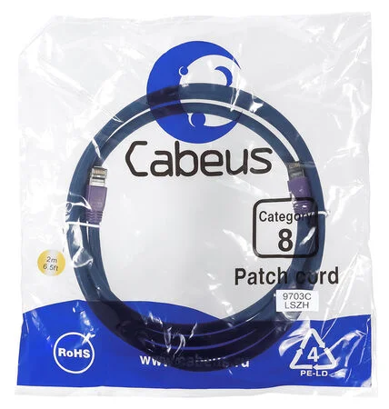 Патч-корд Cabeus PC-SSTP-RJ45-Cat.8-2m-LSZH (9703c)