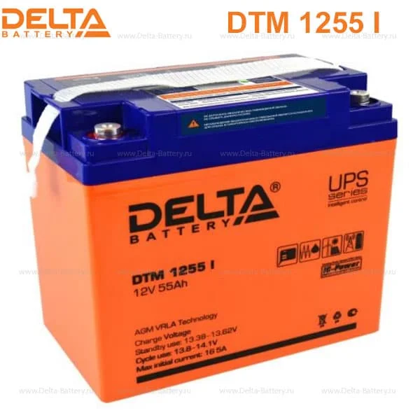 Аккумулятор Delta DTM 1255 I AGM (12 В / 33 Ач)