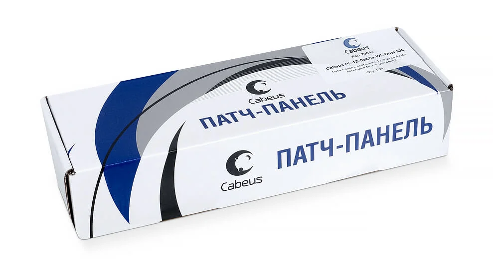 Cabeus PL-12-Cat.5e-WL-Dual IDC (7004c) Патч-панель 19"  на 12 портов