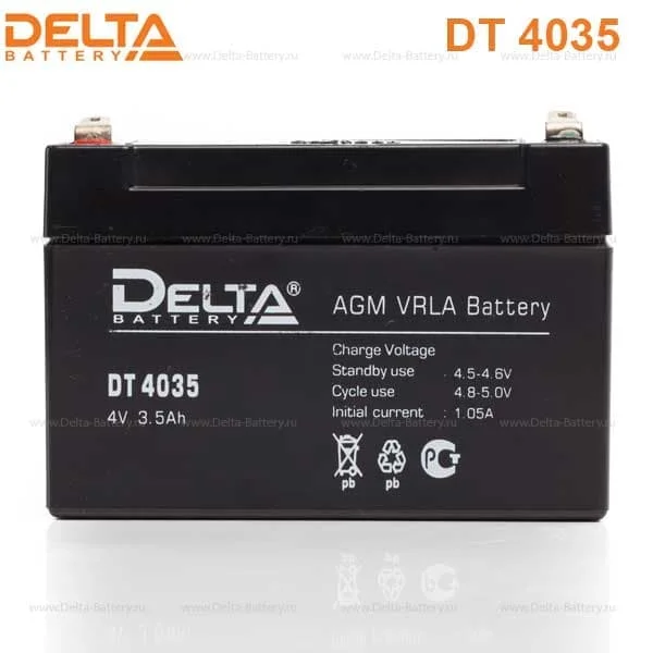 Аккумулятор Delta DT 4035 AGM (4 В / 3,5 Ач)