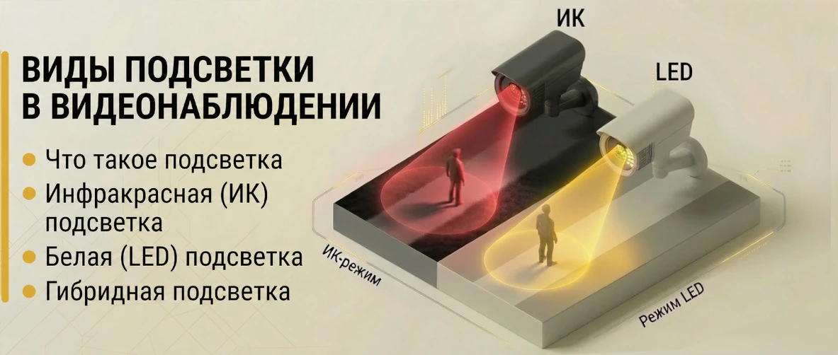 Виды подсветки в камерах видеонаблюдения