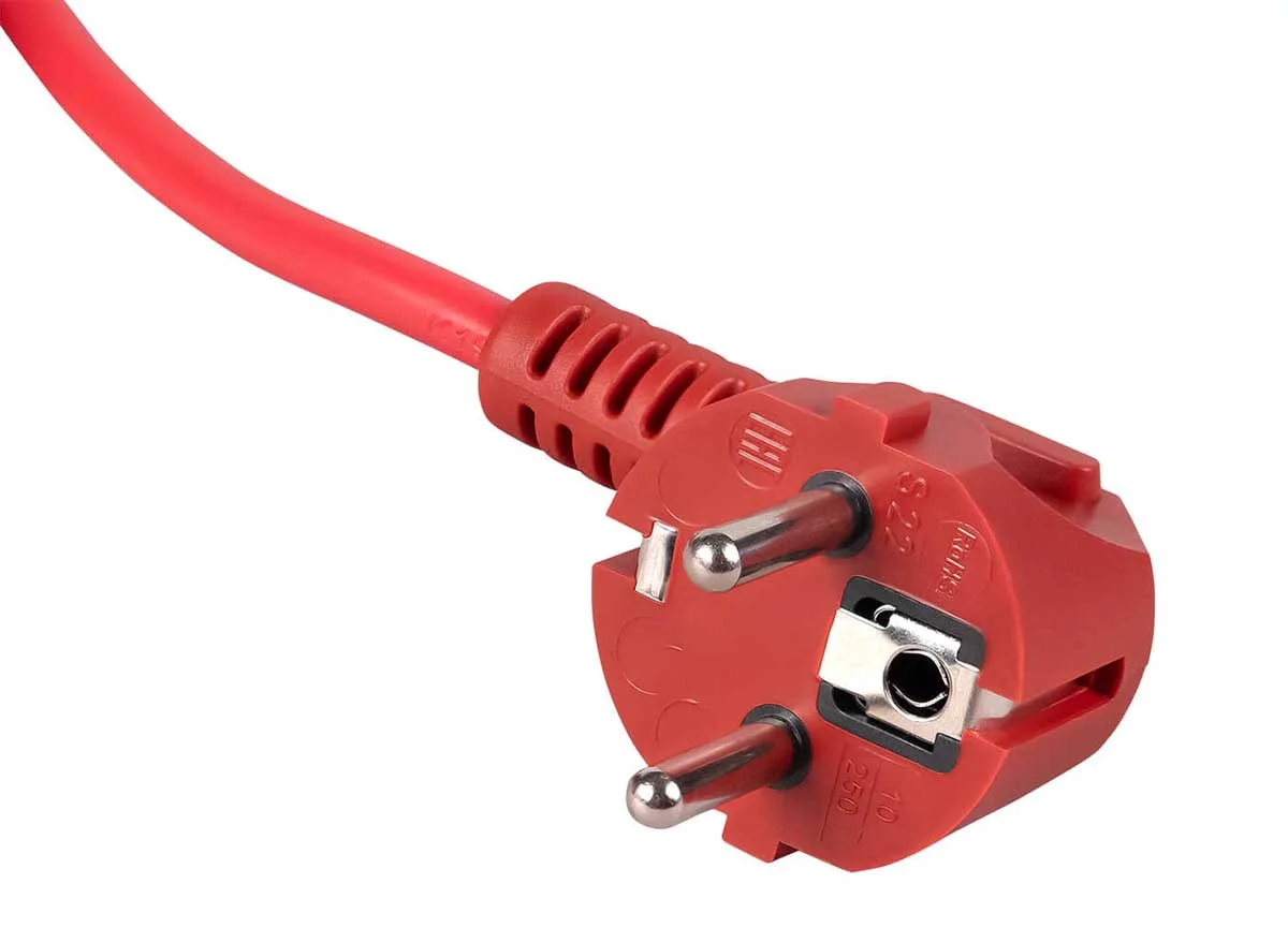 Cabeus PC-186-VDE-1.8M-RD (12020c) кабель питания Schuko + IEC 320 C13, 1.8 м