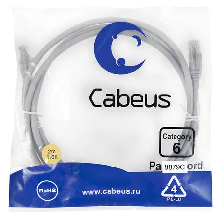 Патч-корд Cabeus PC-UTP-RJ45-Cat.6-2m-LSZH (8879c)