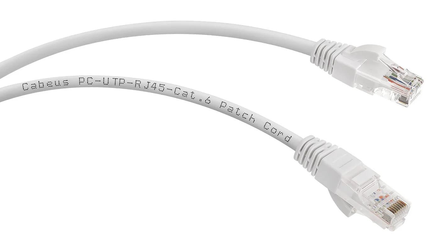 Патч-корд Cabeus PC-UTP-RJ45-Cat.6-0.3m-WH-LSZH (11153c)