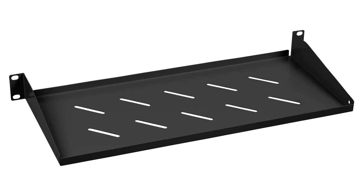 Cabeus SH-J017-1U-200-BK (8628c) Черная перфорированная полка, 1U