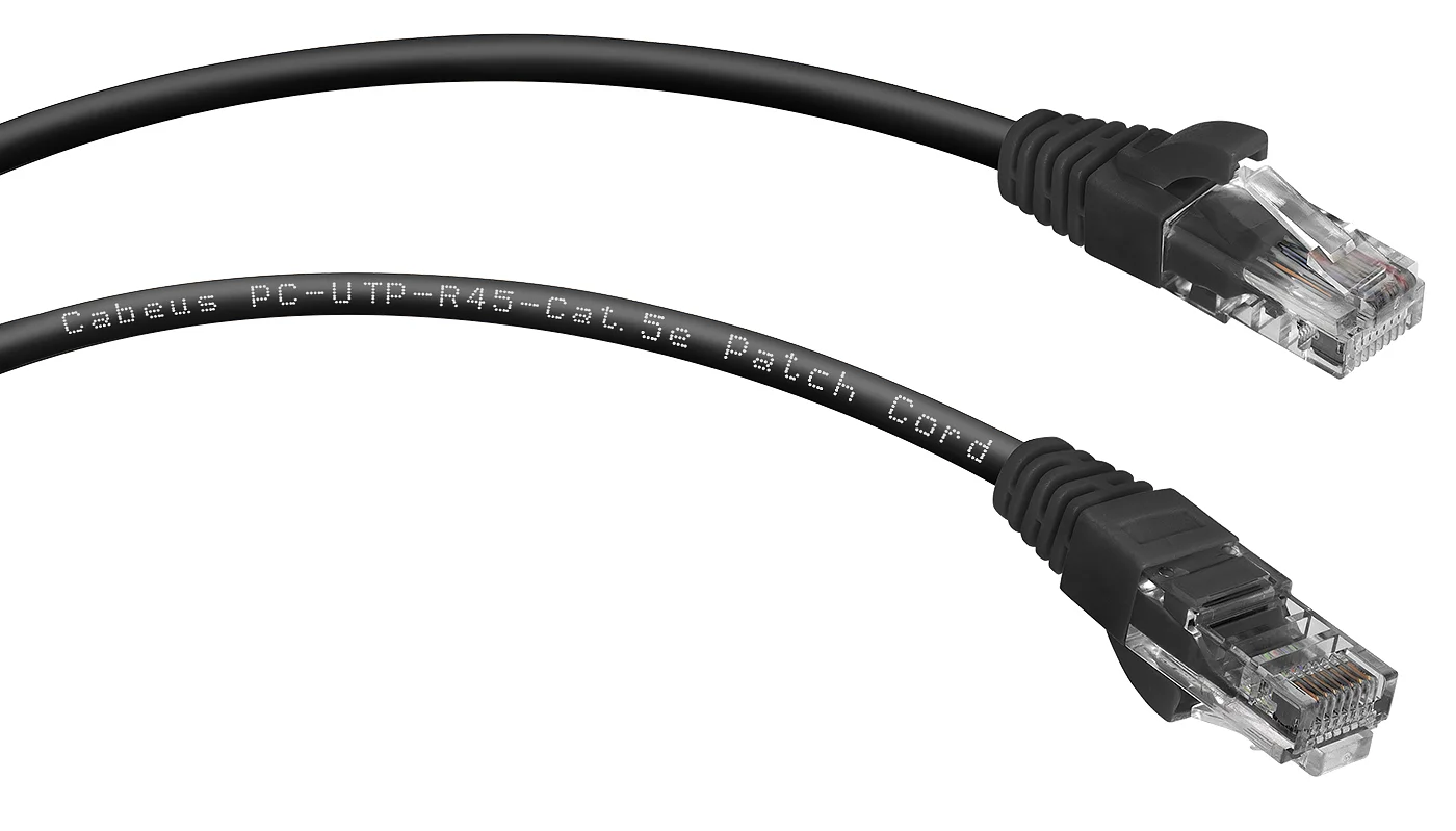 Патч-корд Cabeus PC-UTP-RJ45-Cat.5e-0.5m-BK-LSZH (9536c)