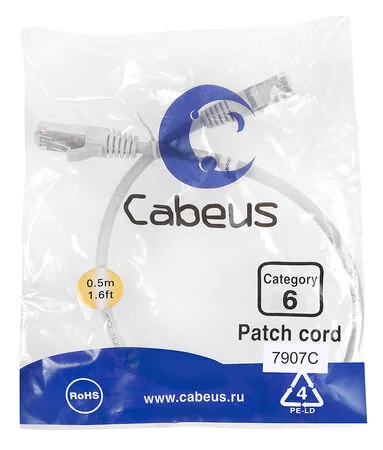 Патч-корд Cabeus PC-FTP-RJ45-Cat.6-0.5m-LSZH (7907c)