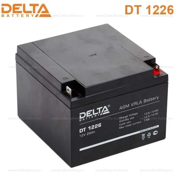 Аккумулятор Delta DT 1226 AGM (12 В / 26 Ач)