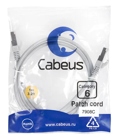 Патч-корд Cabeus PC-FTP-RJ45-Cat.6-1m-LSZH (7908c)