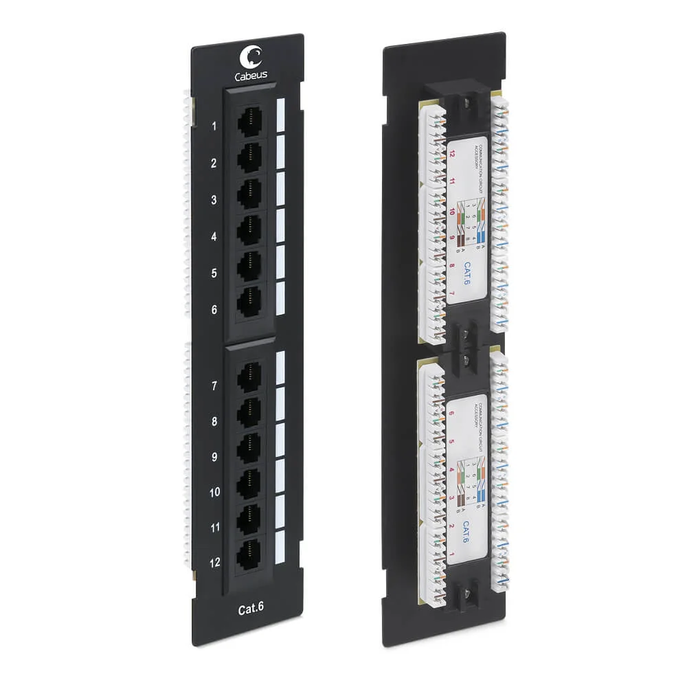 Cabeus PL-12-Cat.6-WL-Dual IDC (7954c) Патч-панель 19"  на 12 портов