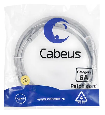 Патч-корд Cabeus PC-UTP-RJ45-Cat.6a-3m-LSZH (7897c)