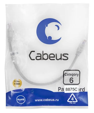 Патч-корд Cabeus PC-UTP-RJ45-Cat.6-0.3m-LSZH (8875c)