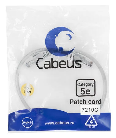 Патч-корд Cabeus PC-UTP-RJ45-Cat.5e-0.5m (7210c)