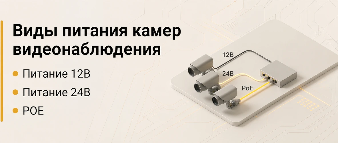 Виды питания для камер видеонаблюдения