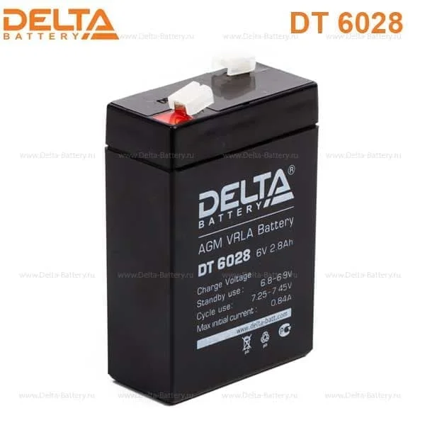 Аккумулятор Delta DT 6028 AGM (6 В / 2,8 Ач)