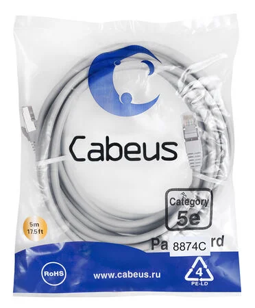 Патч-корд Cabeus PC-FTP-RJ45-Cat.5e-10m-LSZH (9245c)