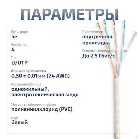 UTP-4P-Cat.5e-SOLID-WH (7471c)