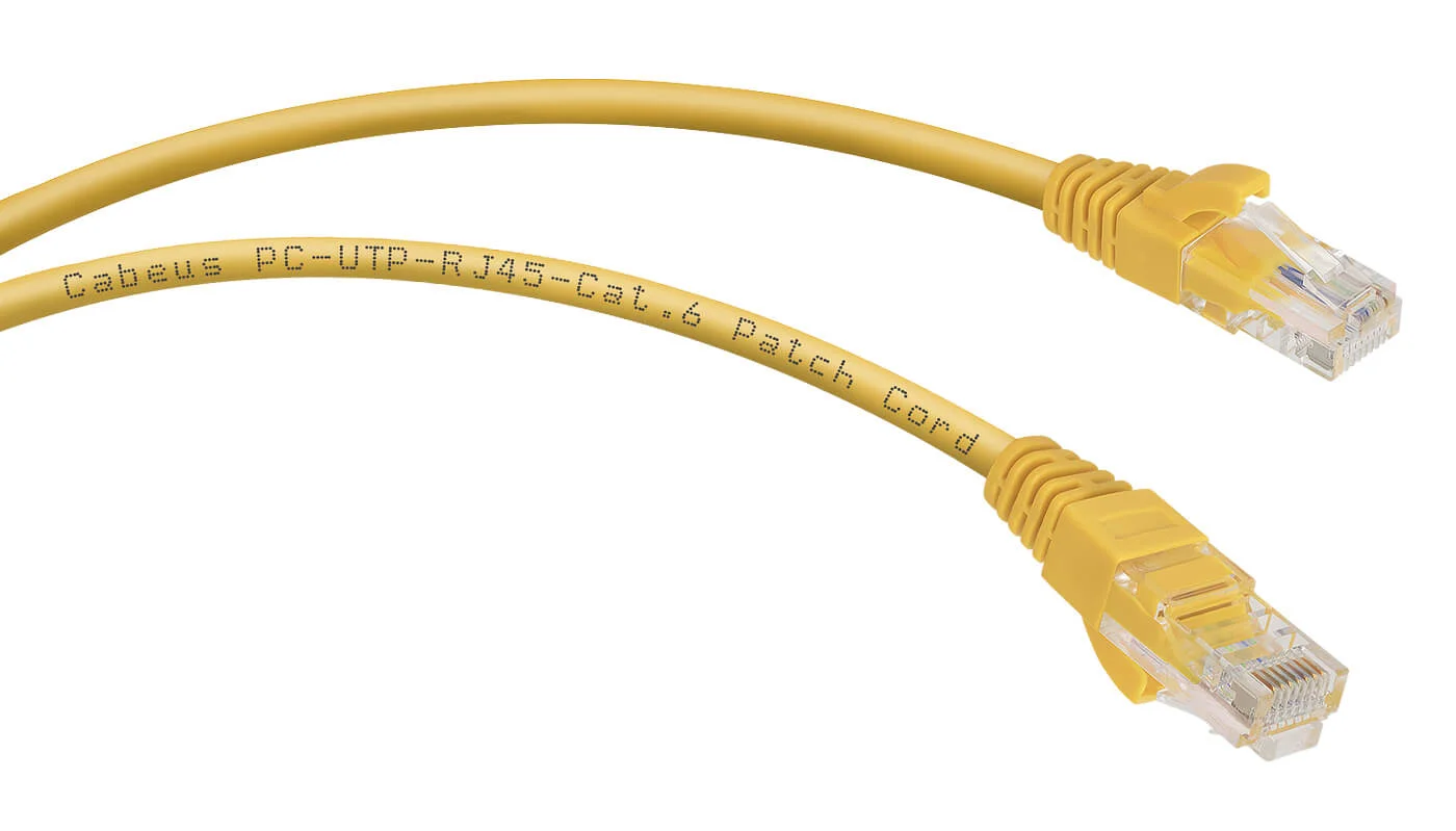 Патч-корд Cabeus PC-UTP-RJ45-Cat.6-0.5m-YL-LSZH (11161c)