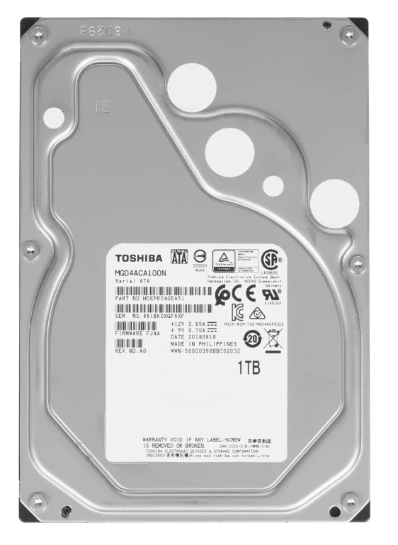Жесткий диск HDD Toshiba MG04ACA100N, 1 ТБ, 128 МБ, 7200 об/мин