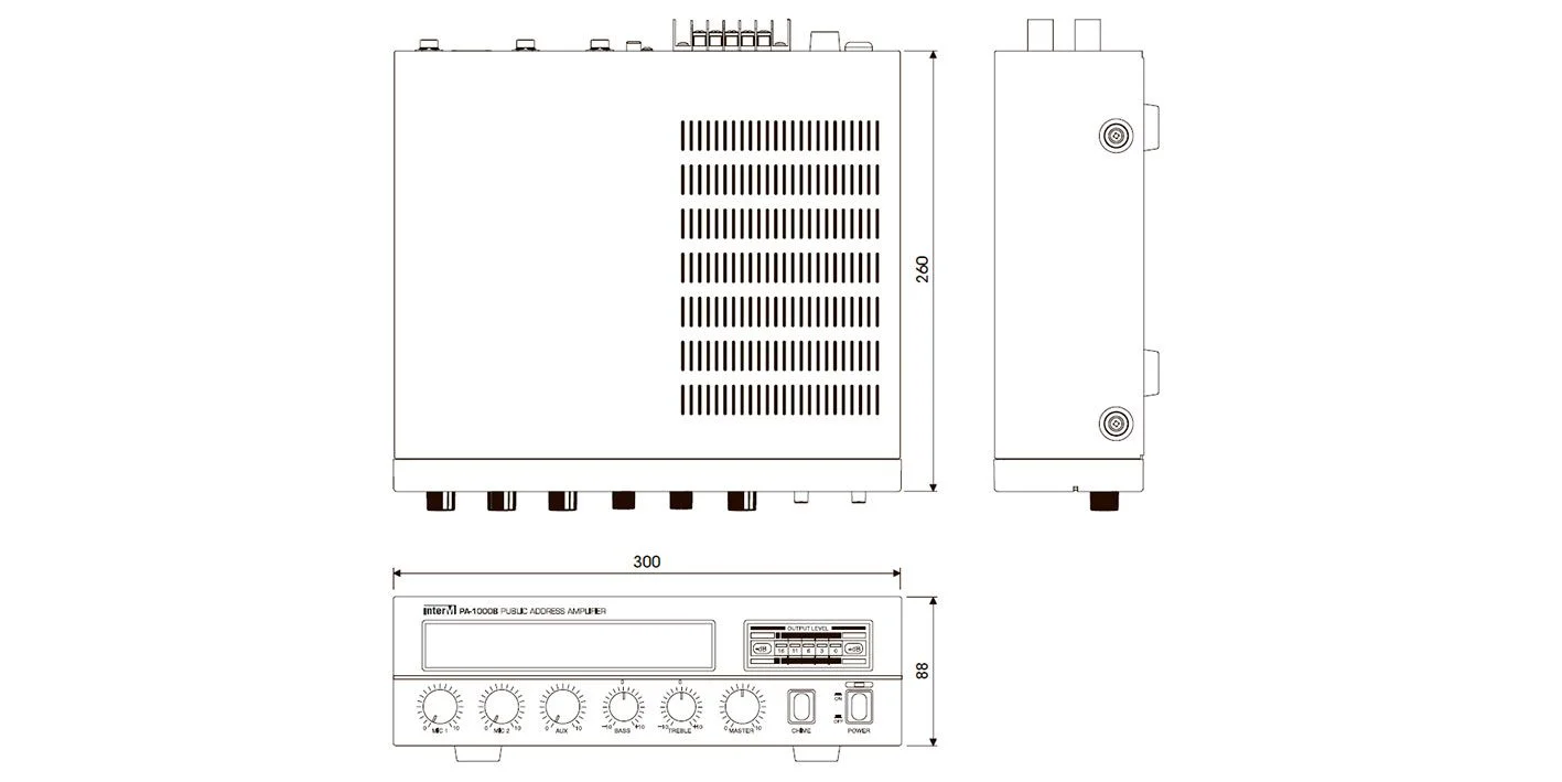 Inter-M PA-1000B Трансляционный усилитель 30 Вт, на 1 зону