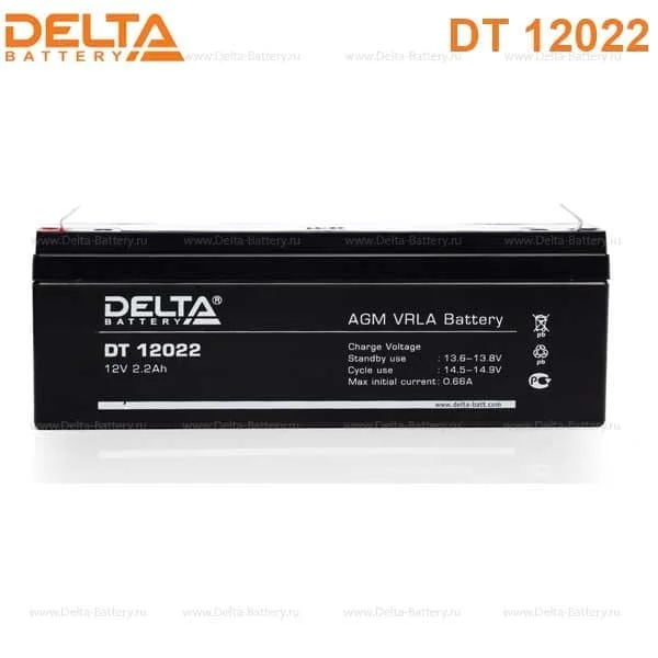Аккумулятор Delta DT 12022 AGM (12 В / 2,2 Ач)