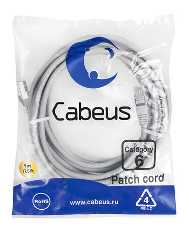Патч-корд Cabeus PC-FTP-RJ45-Cat.6-5m-LSZH (7912c)