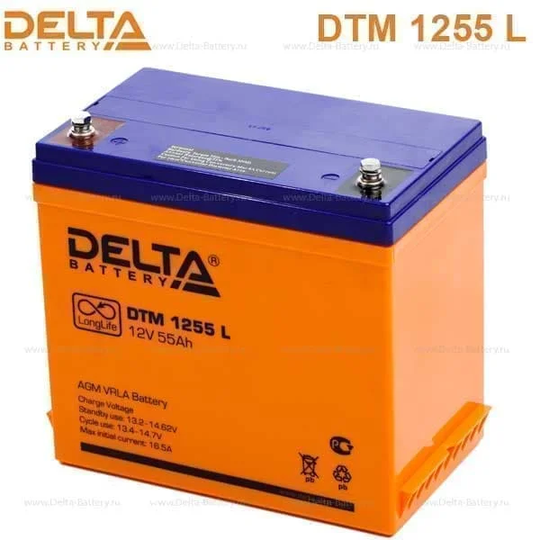 Аккумулятор Delta DTM 1255 L AGM (12 В / 55 Ач)