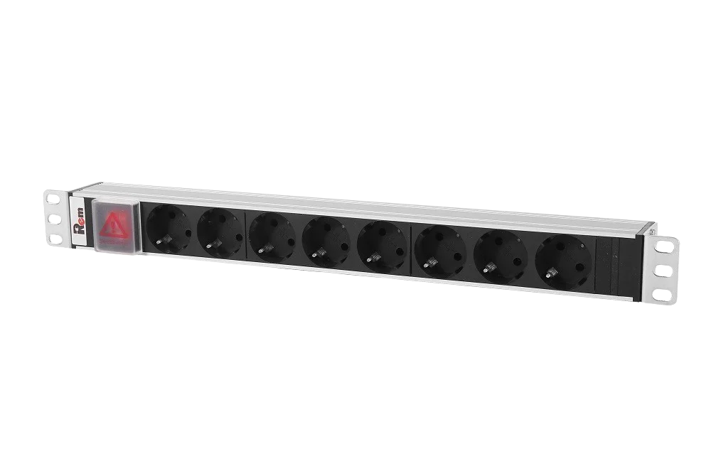 Rem R-10-8S-V-440-Z Горизонтальный блок розеток 19" до 10 А