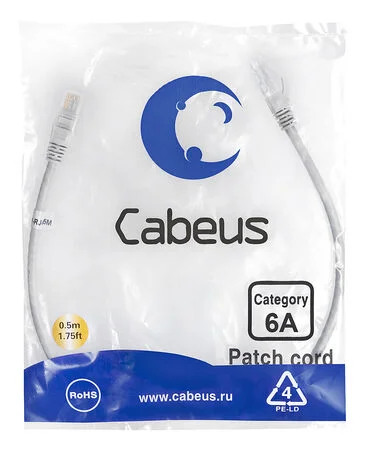Патч-корд Cabeus PC-UTP-RJ45-Cat.6a-0.5m-LSZH (7893c)