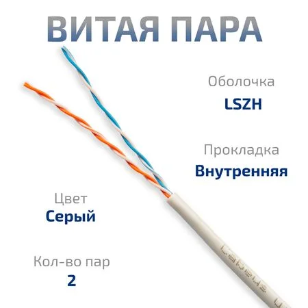 UTP-2P-Cat.5e-SOLID-LSZH-GY-100 (11063c-5)