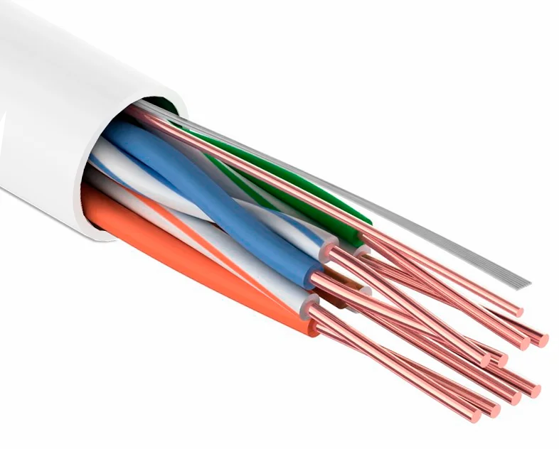 Кабель UTP 4PR x0,51 Premium (Cu) CAT5E PVC серый 305м Tantos