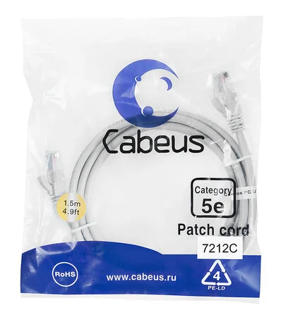 Патч-корд Cabeus PC-UTP-RJ45-Cat.5e-1.5m (7212c)
