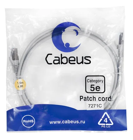 Патч-корд Cabeus PC-FTP-RJ45-Cat.5e-1.5m (7271c)