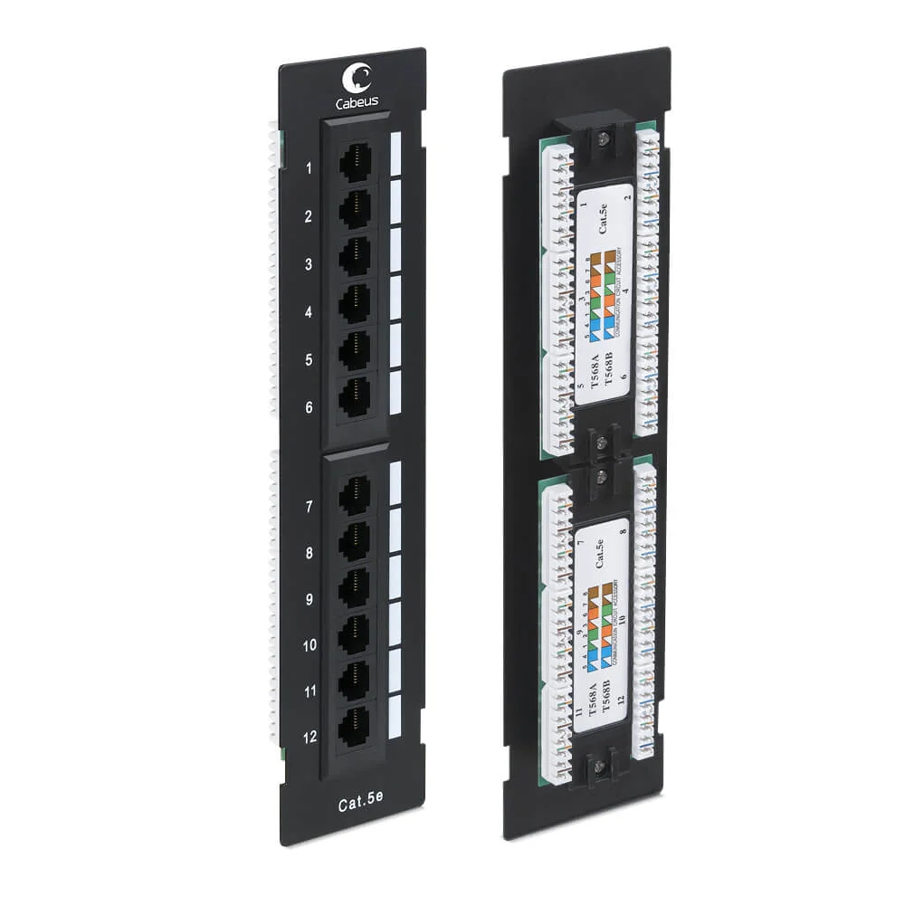Cabeus PL-12-Cat.5e-WL-Dual IDC (7004c) Патч-панель 19"  на 12 портов