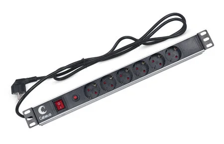 Cabeus PDU-6P-F-2EU (7296c) Горизонтальный блок розеток 19" , до 16А