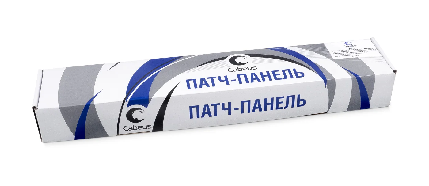 Cabeus PLHD-24-Cat.6a-Dual-180-0,5U (9665c) Патч-панель 19"  на 24 порта