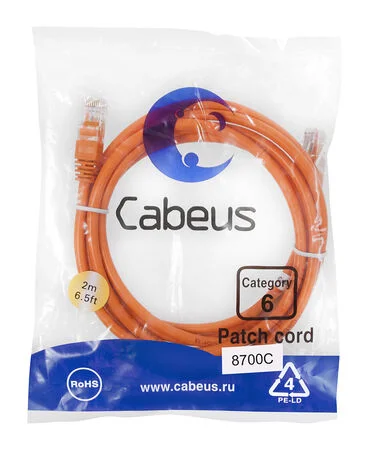 Патч-корд Cabeus PC-UTP-RJ45-Cat.6-2m-OR (8700c)